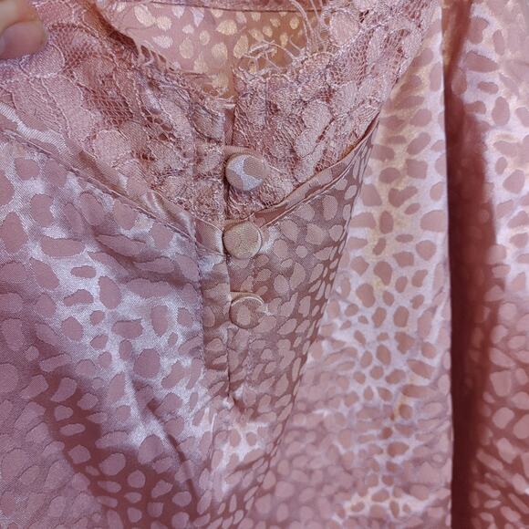 Entro Size Large Blouse Animal Print Pink Tank Blouse Polyester Shiny Metallic - Picture 7 of 10